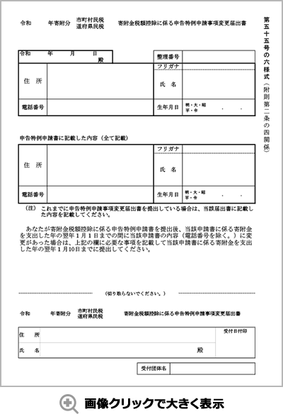 申請事項変更届出書